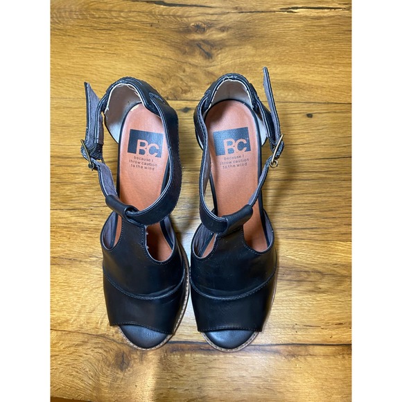 Women’s BC Peep Toe Block Heel Pump US 7.5, Black - Picture 5 of 10